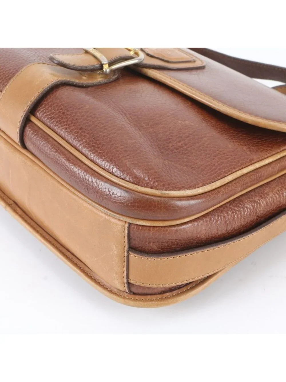 Celine Triomphe Leather Shoulder Bag Crossbody Messenger Brown